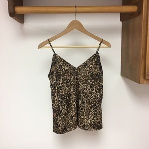 Wilfred Aritzia leopard brown silk camisole tank